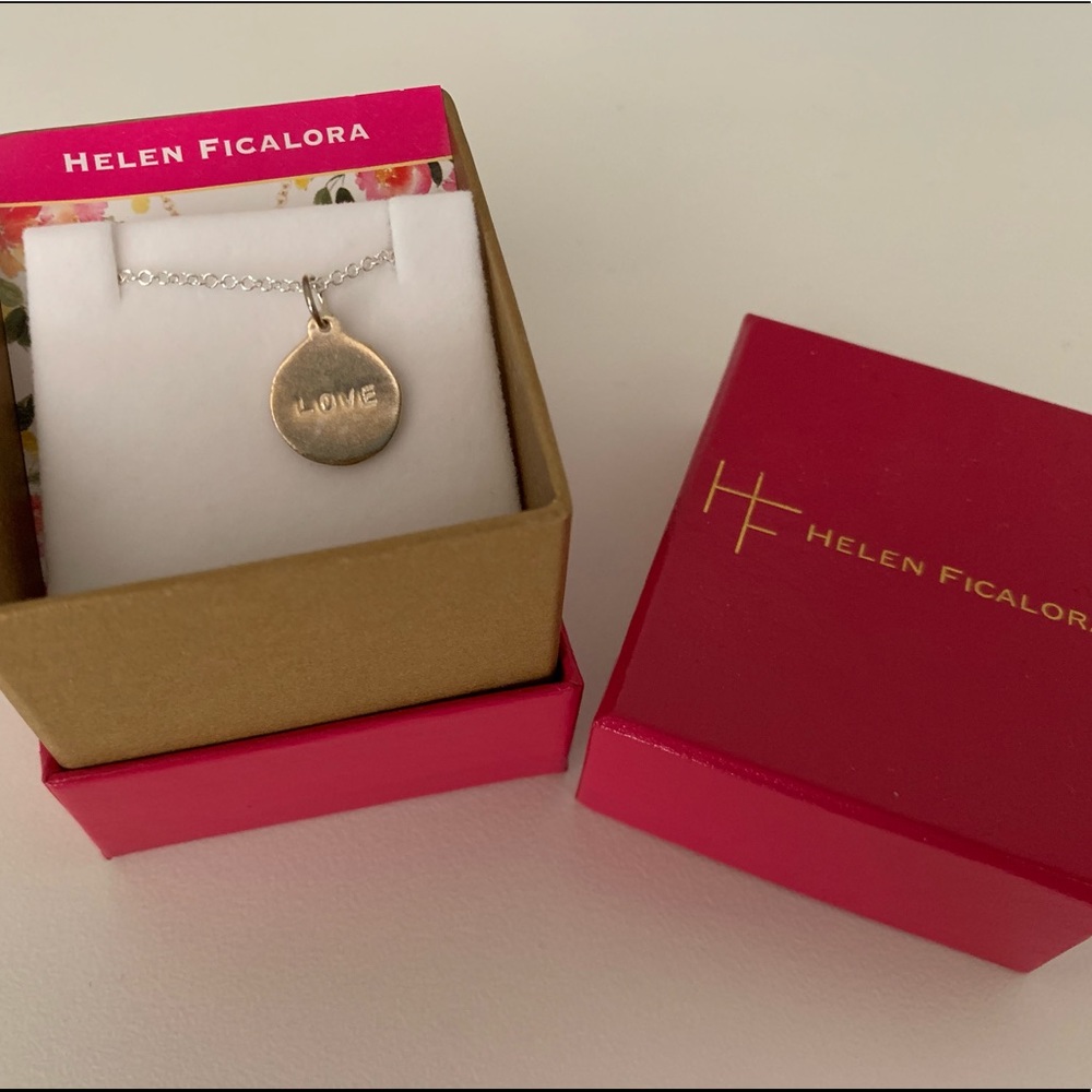 Helen Ficalora Sterling Silver LOVE Disc Necklace - Picture 2 of 10